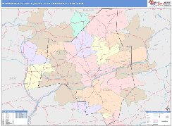 Bloomsburg-Berwick Metro Area Digital Map Color Cast Style